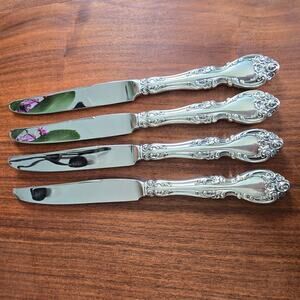 Gorham Melrose Sterling Silver Dinner Knives 4 Hollow Handle Stainless No Mono